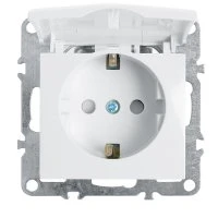 Розетка одноместная (механизм) с/з с крышкой, 250В, 16А серия Эрна, белый Stekker STEKKER PST16-9112-01 39319
