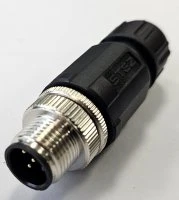 Разъем М12, 5A, штыревой, пайка, пластиковый, прямой, резьба PG7, кабельная часть СТЭЗ 185200164
