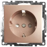Розетка 1-местная с/з, шампань STEKKER GLS16-7110-02 39596