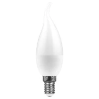 Лампа светодиодная LED 9вт Е14 дневной матовая свеча на ветру FERON LB-570 38136