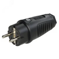 Вилка каб 16А/250V/2P+E/IP44 корпус черный, маркер черный PCE 0512-ss 00-00027680