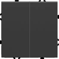 Выключатель 2-клавишный (механизм) 250В, 10А, серия Эмили, черный уголь, soft touch STEKKER RSW10-5104-05 49840