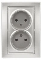 Розетка однофазная скрытого монтажа, в рамку без шторок алюминий 16А 250В IP20 1-204-03 Intro Plano Б0053907