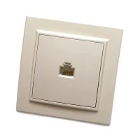 Розетка компьютерная одноместная RJ-45, серия Эрна, слоновая кость, Stekker STEKKER PST00-9007-02 39233
