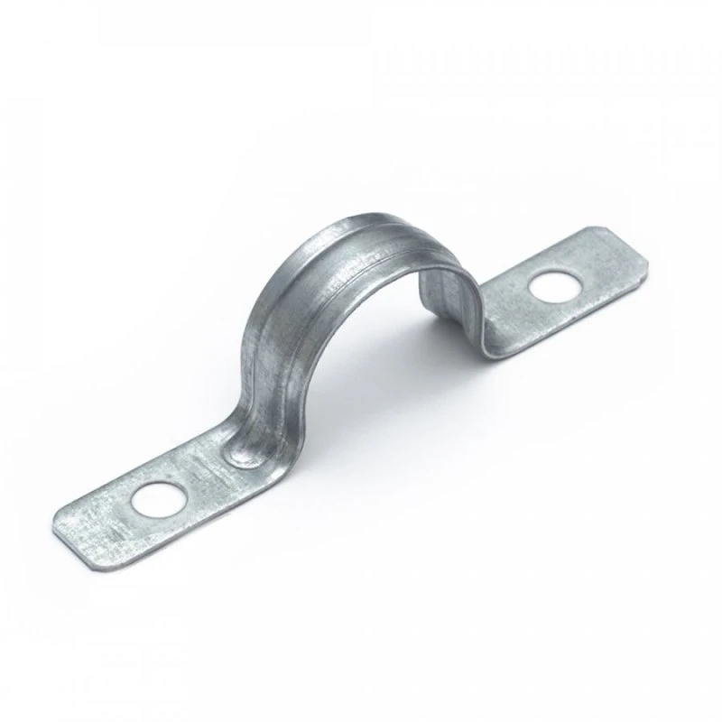 Скоба металлическая двухлапковая усиленная противопожарная СМДУ d21-22 мм отв. d 6,5 мм (100 шт/уп) Промрукав PR13.02438