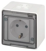 Розетка Эксперт 11-2502-01 2P+E IP55, шторки, 16A-250В, ОУ, белый ЭРА Б0063280