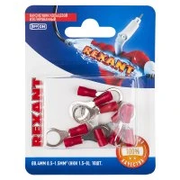 Наконечник кольцевой изолир  8.4 мм 0.5-1.5кв мм красный, 10 шт, REXANT 06-0416-A