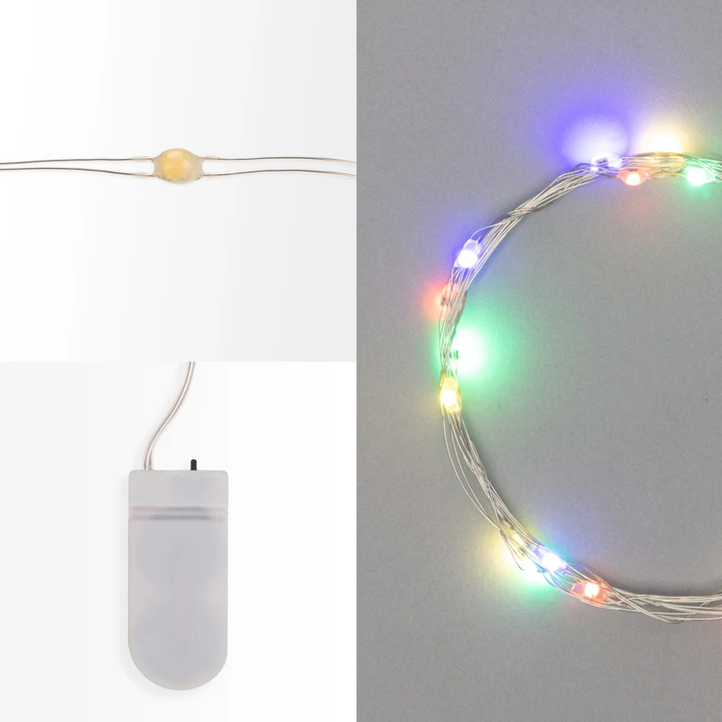 Гирлянда Роса 2 м, 20 LED, свечение мультиколор, тонкий батарейный блок Neon-Night 303-009-1 Гирлянда Роса 2 м, 20 LED, свечение мультиколор, тонкий батарейный блок Neon-Night 303-009-1