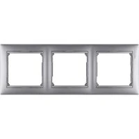 VALENA Рамка 3 поста горизонтальная алюминий Legrand/Daccord 770153