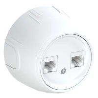 Розетка двойная компьютерная RJ45 кат.5e  Rotondo, цвет белый OneKeyElectro 3E20901200 7700891