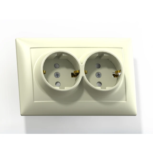 СЕЛЕНА Розетка с заземлением со шторками РС16-401 скрытая слоновая кость Кунцево-Электро 8152