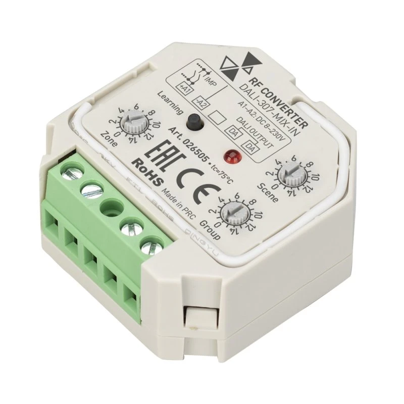 Конвертер RF-сигнала DALI-307-MIX-IN (DALI-BUS, RF, PUSH) (IARL, Пластик) Arlight 026505 Конвертер RF-сигнала DALI-307-MIX-IN (DALI-BUS, RF, PUSH) (IARL, Пластик) Arlight 026505
