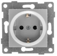 Розетка однопостовая Ugra с/з с з/ш, механизм, 16А, 250В, серебро GUSI ELECTRIC С11Р4-004