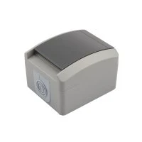 Розетка одноместная (керамика) INDUSTRIAL IP54 с заземлением, о/у, серая Kranz KR-78-0612