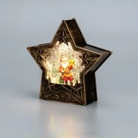 Светильник декоративный Звезда с эффектом снегопада и подсветкой 15х4,2х14,3см теплый белый питание от 3хLR44 Neon-Night 501-182