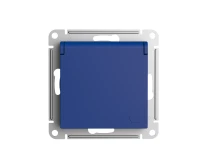 ATLASDESIGN РОЗЕТКА с заземл. со шторк. с крышкой, 16А, IP20, механизм, АКВАМАРИН Systeme Electric ATN001146