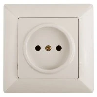 Розетка однофазная скрытого монтажа, в рамку без шторок слоновая кость 16А 250В IP20 4-201-02 Intro Solo Б0053642