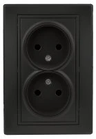 Розетка однофазная скрытого монтажа, в рамку без шторок антрацит 16А 250В IP20 1-204-05 Intro Plano Б0053911
