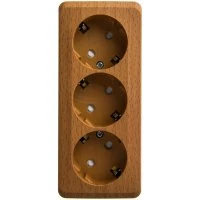 ЭТЮД Розетка тройная открытой установки с заземлением со шторками 16А 250B, бук Systeme Electric PA16-012T