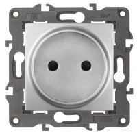 Розетка однофазная скрытого монтажа, в рамку без шторок алюминий 16А 250В IP20 автоматические (безвинтовые) зажимы 14-2105-03 Эра Elegance ЭРА Б0034286