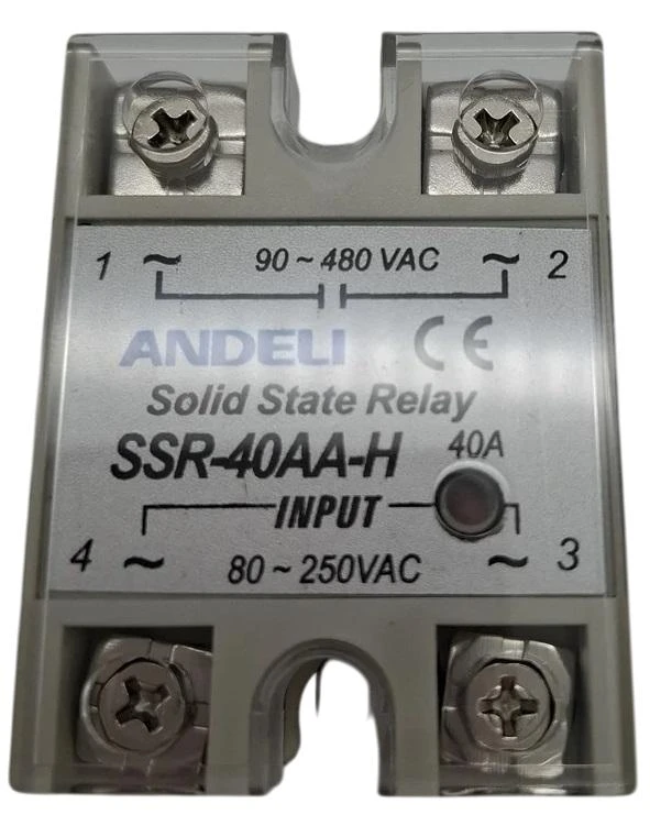 реле твердотельное SSR-40AA-H 40A Управляющее напряжение 80-250V AC 90-480V AC ANDELI ADL09-255 реле твердотельное SSR-40AA-H 40A Управляющее напряжение 80-250V AC 90-480V AC ANDELI ADL09-255