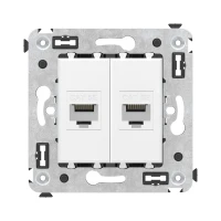 Avanti Компьютерная розетка RJ-45 без шторки в    стену, кат.5е двойная, Белое облако DKC 4400664