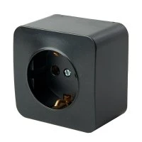 Розетка одноместная с/з 250В 10А серия София черный STEKKER MST16-11-02 49314