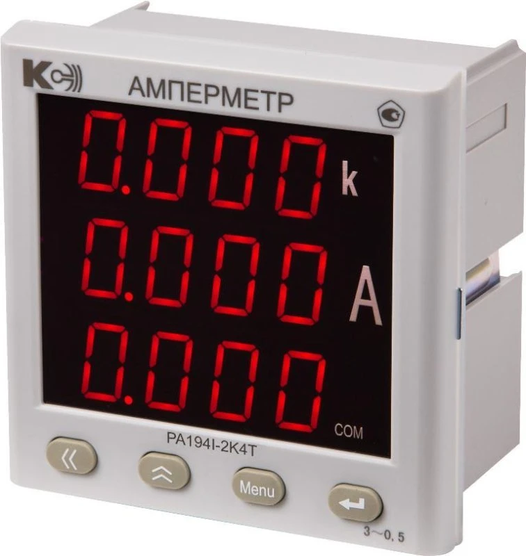 Амперметр цифровой переменного тока PA194I-2K4T-00301-5А/5А-4…20мА-К-0,5 КС 44632004 Амперметр цифровой переменного тока PA194I-2K4T-00301-5А/5А-4…20мА-К-0,5 КС 44632004