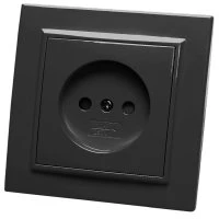 Розетка одноместная б/з,250В, 10А,  серия Эрна, черный Stekker STEKKER PST10-9009-03 39477