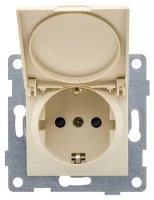 Розетка однопостовая Ugra с/з с з/ш и крышкой, механизм, в комплекте с кожухом IP44 К502, 16А, 250В, бежевый GUSI ELECTRIC С11Р91-003(с кожухом IP44 К502)