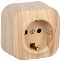 GLORY Розетка одноместная наружная с заземлением сосна IEK ERH11-K34-16