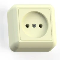 ОПТИМА Розетка открытой установки одноместная, 10А РА10-375, слоновая кость Кунцево-Электро 8035