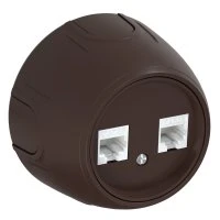 Розетка двойная компьютерная RJ45 кат.5e  Rotondo, цвет коричневый OneKeyElectro 3E20901215 7700893