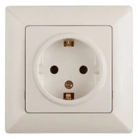 Розетка 2P+E Schuko со шторками, 16А-250В, СУ, Solo, сл.кость, 4-206-02 ЭРА Б0043341