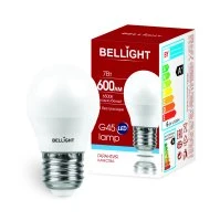 Лампа светодиодная LED 7Вт 6500K 600Лм E27 Шар BELLIGHT 88297802
