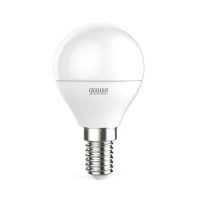 Лампа светодиодная LED 6 Вт 420 лм 3000К AC180-240В E14 шар P45 теплая Elementary GAUSS 53116