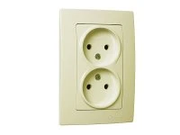 Lillium Natural Kare Розетка с/у 2-местная без з/к кремовая 250В Makel 32010017