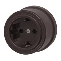 Розетка с заземляющим контактом, коричневый Bironi R1-101-22