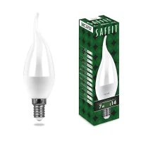 Лампа светодиодная LED 7вт Е14 дневной матовая свеча на ветру SAFFIT SBC3707 55142