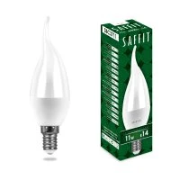 Лампа светодиодная LED 11вт Е14 дневной матовая свеча на ветру SAFFIT SBC3711 55174