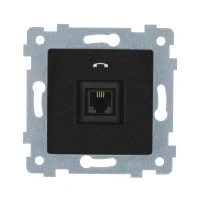 Мария  Механизм розетки низковольтной телефонной скрытой установки РТ1-456 Антрацит Кунцево-Электро 110036