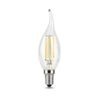 Лампа светодиодная филаментная LED 5 Вт 420 лм 2700К свеча на ветру теплый E14 AC 220В прозрачная колба Black Filament Gauss GAUSS 104801105