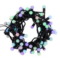 Гирлянда Мультишарики 17,5 мм, 10 м, черный ПВХ, 100 диодов, RGB Neon-Night 303-509-2