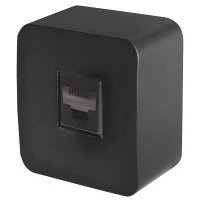 Розетка компьютерная одноместная RJ-45 серия София черный STEKKER MST00-20-02 49312