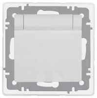 Розетка однофазная скрытого монтажа, в рамку с заземлением со шторками перламутр с крышкой 16А 250В IP20 винтовые зажимы 6-201-06 Intro Accent Б0063553