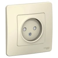 BLANCA скрытой установки розетка без заземления со шторками, 16А, 250В, молочный Systeme Electric BLNRS000112