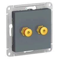 Аудиорозетка ATLASDESIGN двухместная грифель Systeme Electric ATN000787