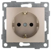 Розетка однопостовая Bravo с/з с з/ш, механизм, 16А, 250В, шампань GUSI ELECTRIC С10Р4-027