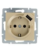VESNA  Розетка с/з + USB разъём золото Lezard 742-3688-181