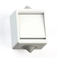 IP44  Выключатель брызгозащищенный открытой установки одноклавишный (10А) А110-015, белый Кунцево-Электро 5904